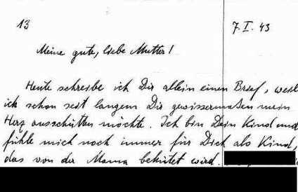 Feldpostbrief 8.1.43 Seite 1-v