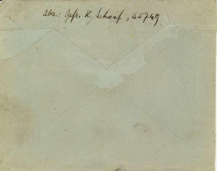 Feldpostbrief Kuvert 8.1.43 R�ckseite